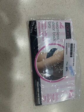 Seamless Clear Back Bra - Black